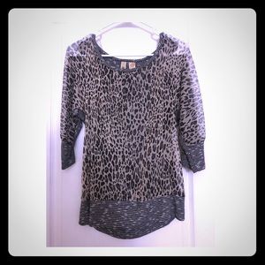 BKE leopard and striped blouse